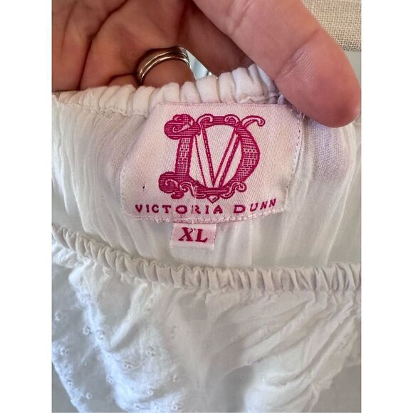 Victoria Dunn White Eyelet Bennet Maxi Dress Size XLarge - Picture 5 of 11